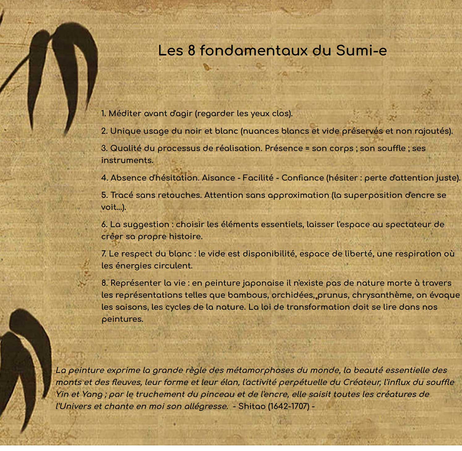 Les 8 fondamentaux du Sumi-e